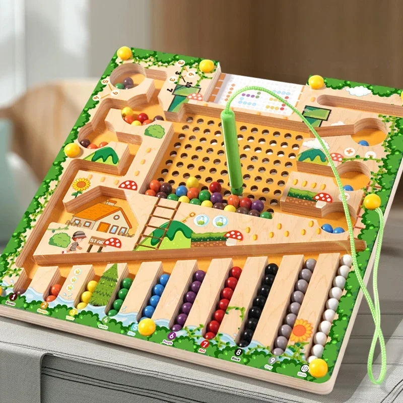 Wooden Color Counting Puzzle Maze