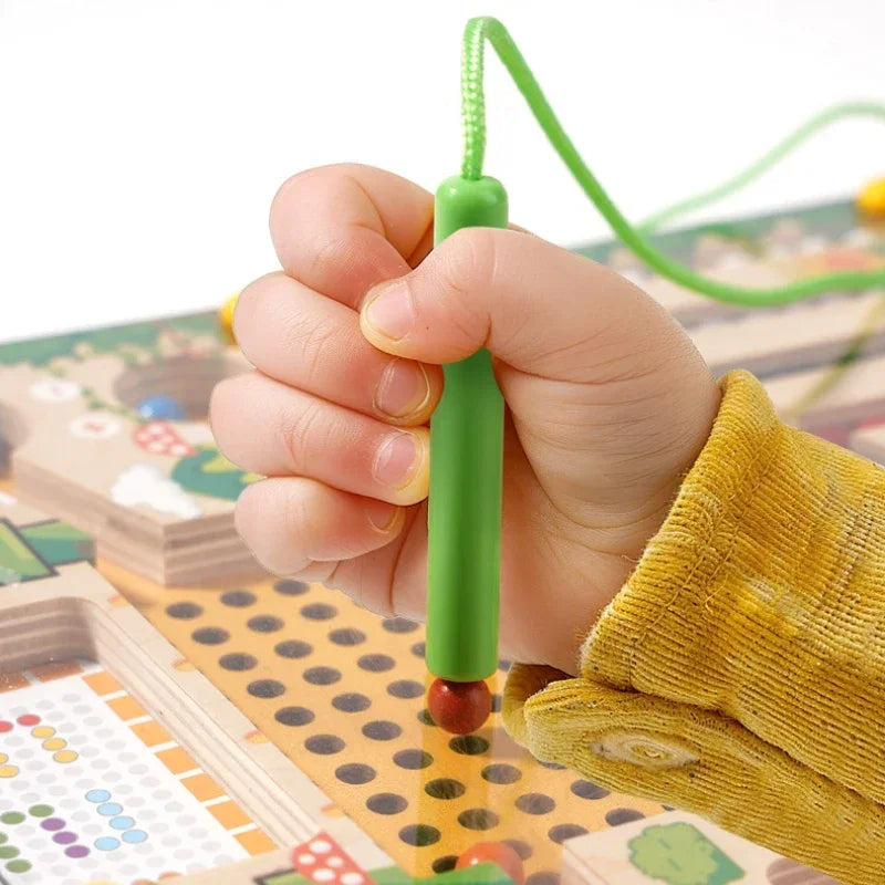 Wooden Color Counting Puzzle Maze