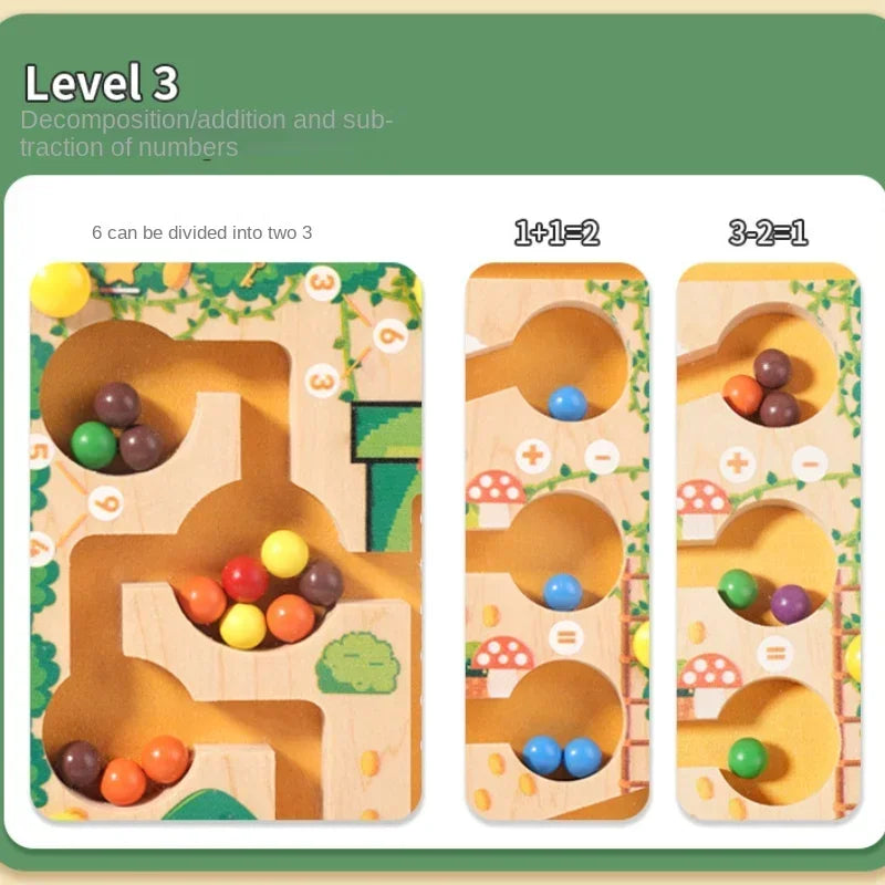 Wooden Color Counting Puzzle Maze