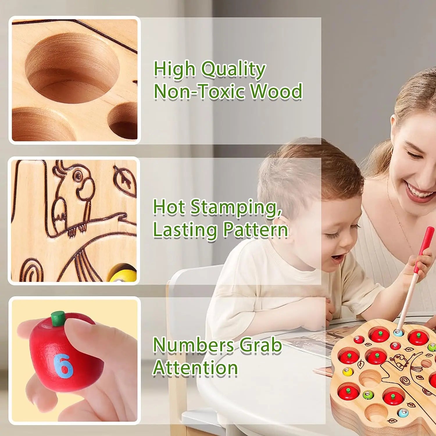 Magnetic Worms Apple Learning Game