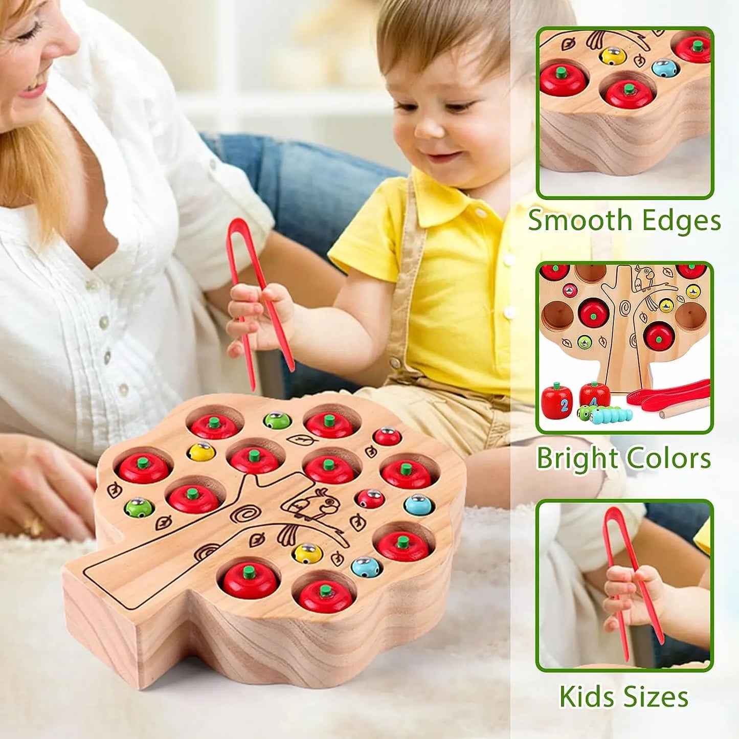 Magnetic Worms Apple Learning Game