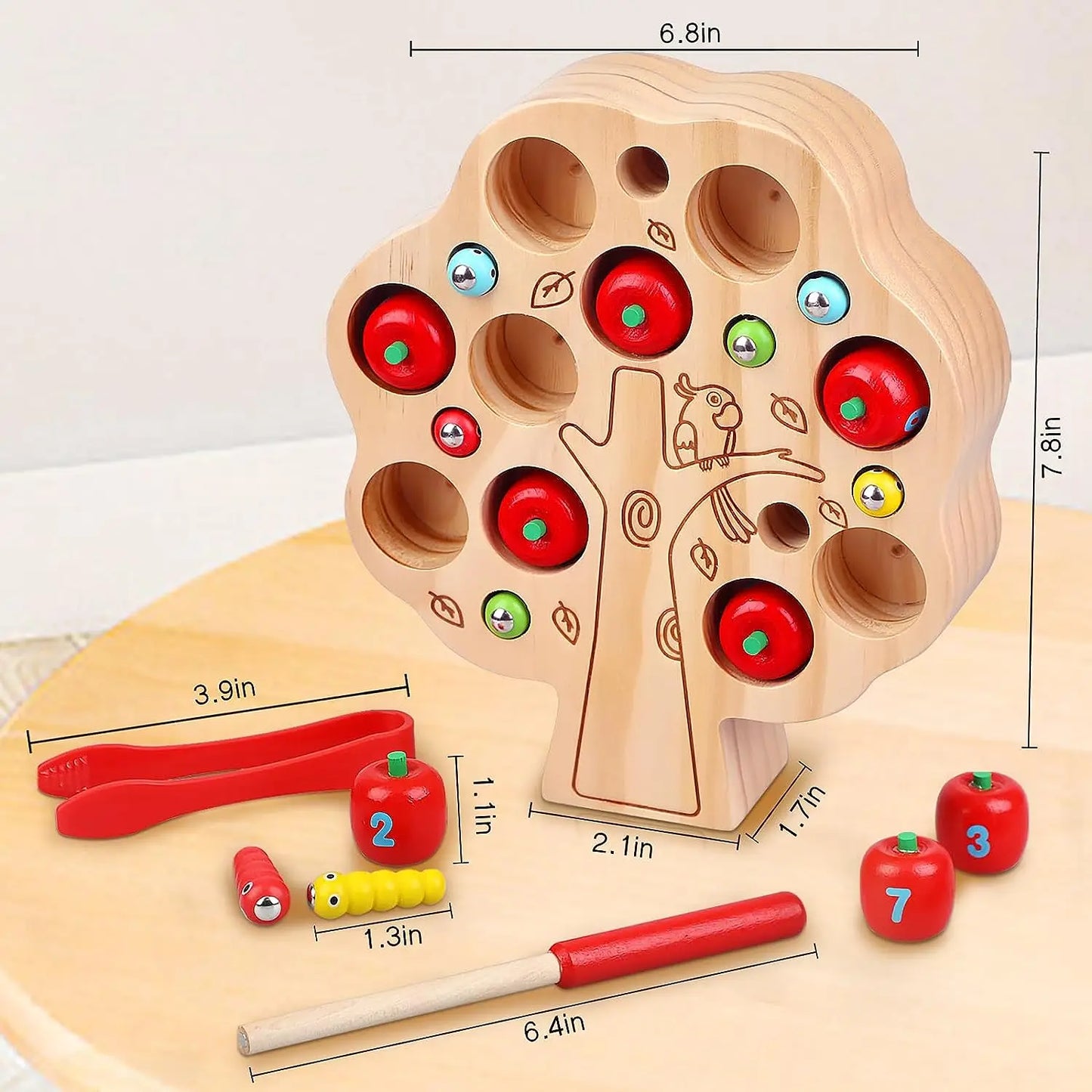 Magnetic Worms Apple Learning Game