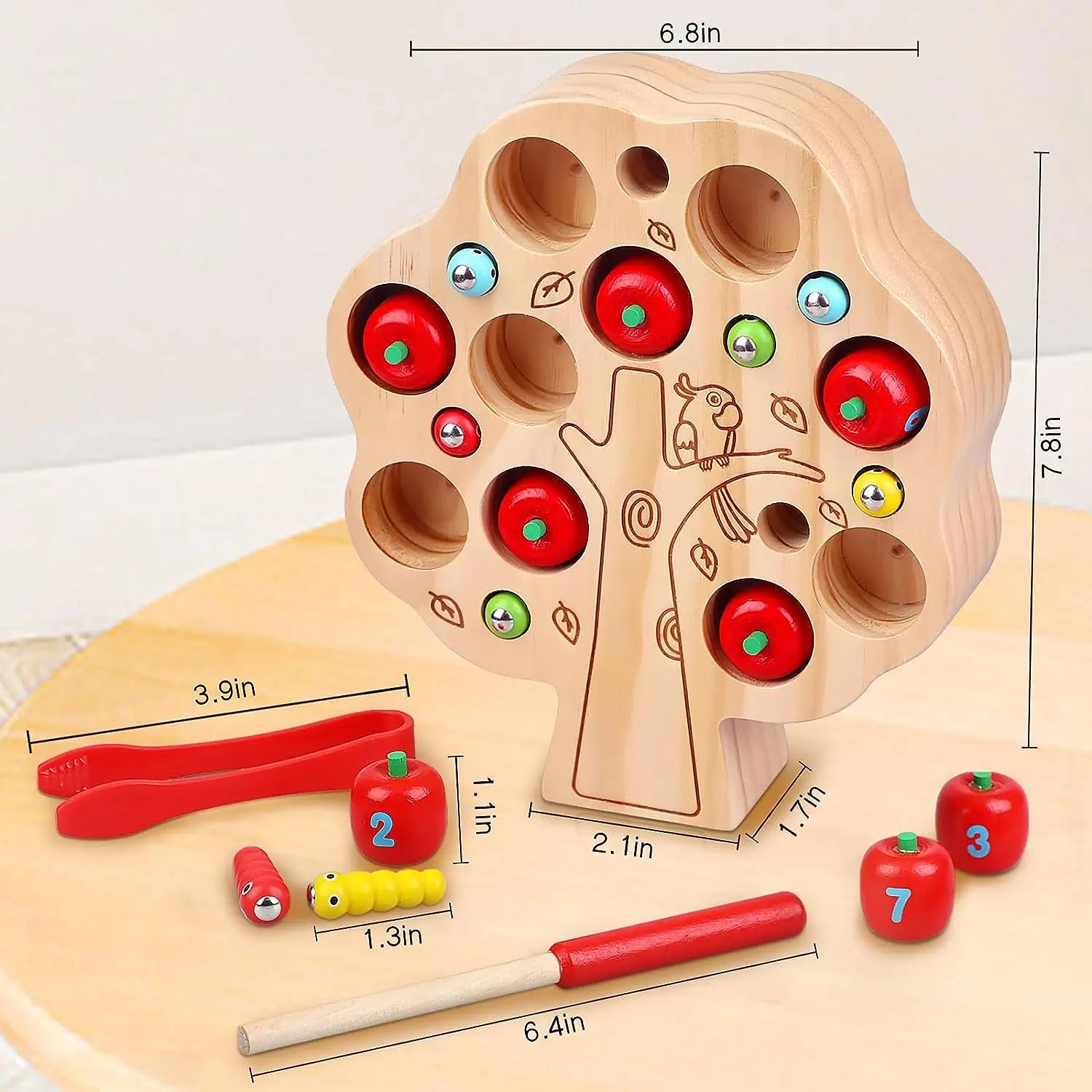 Magnetic Worms Apple Learning Game