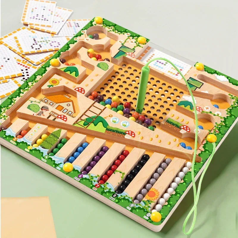 Wooden Color Counting Puzzle Maze