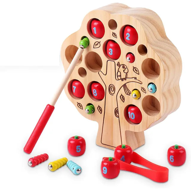 Magnetic Worms Apple Learning Game